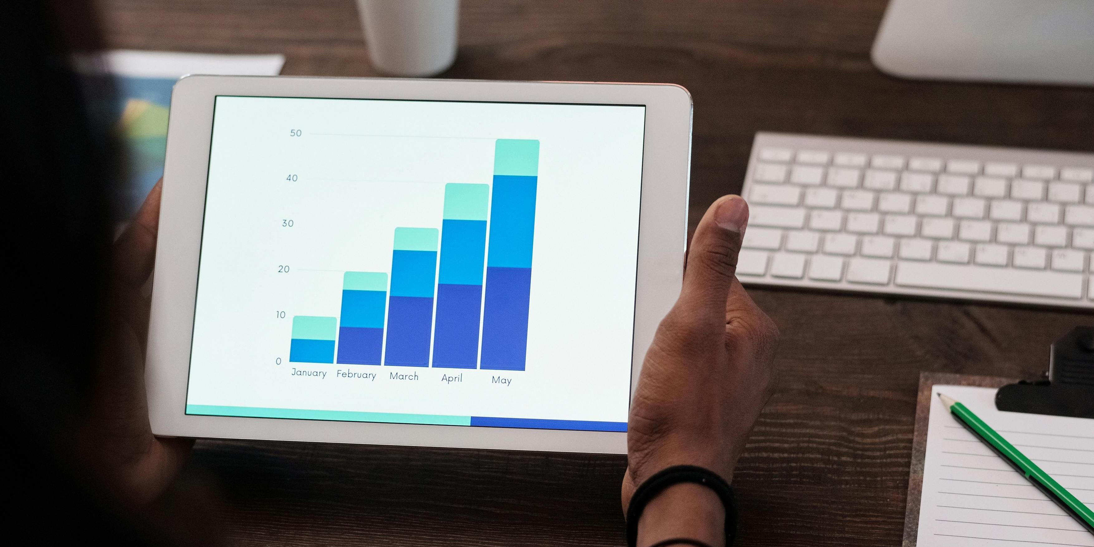 Statistieken op een tablet
